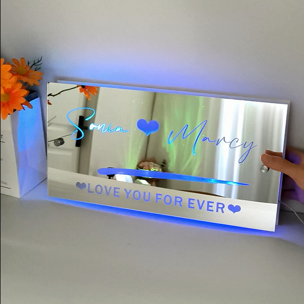 Personalized LED couple mirror light